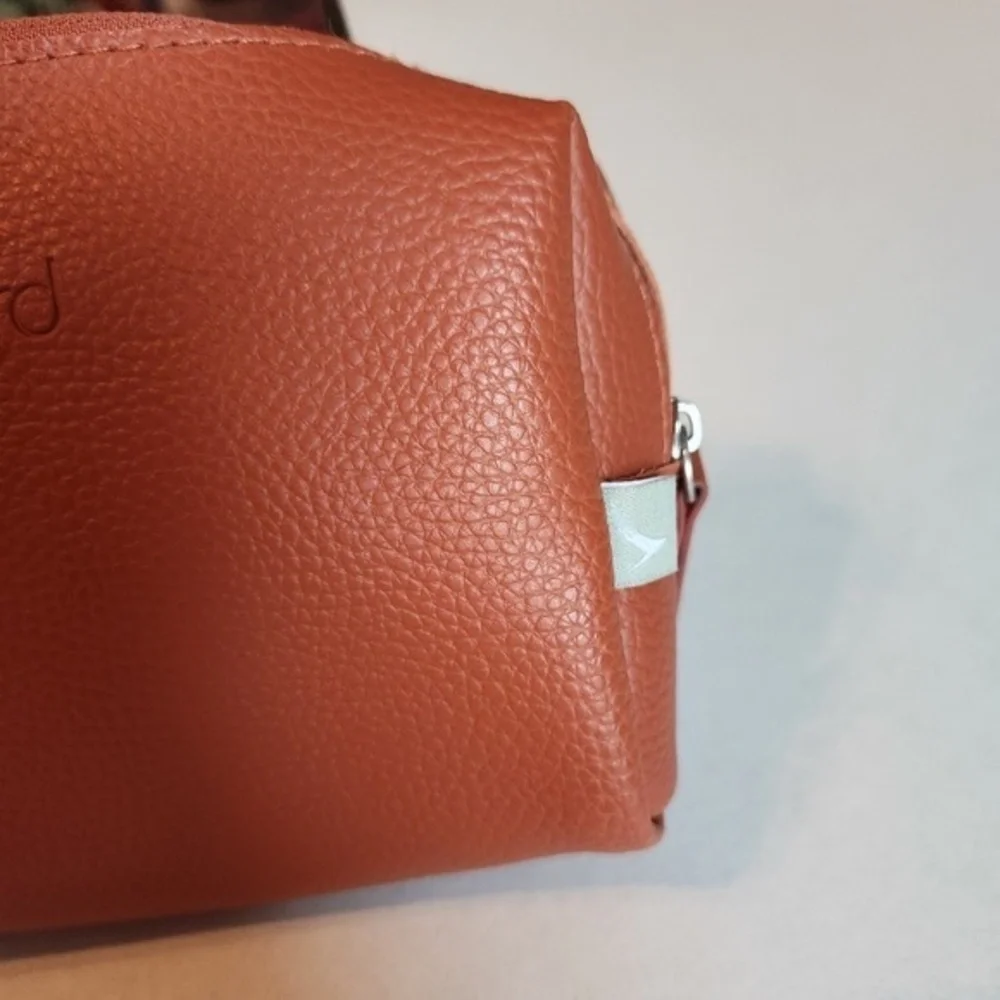 Bamford Bag‎ Womens Size Pebble Leather Orange/Brown Embossed Logo Travel